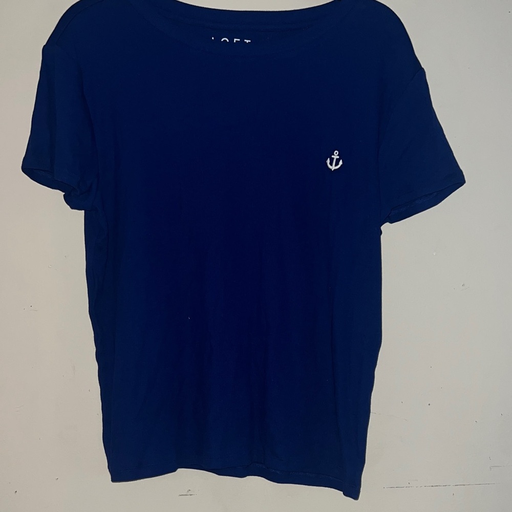 Loft women's Navy Blue Anchor T-Shirt XL